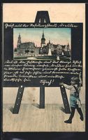 Schultafel-AK Dresden, Hofkirche und K