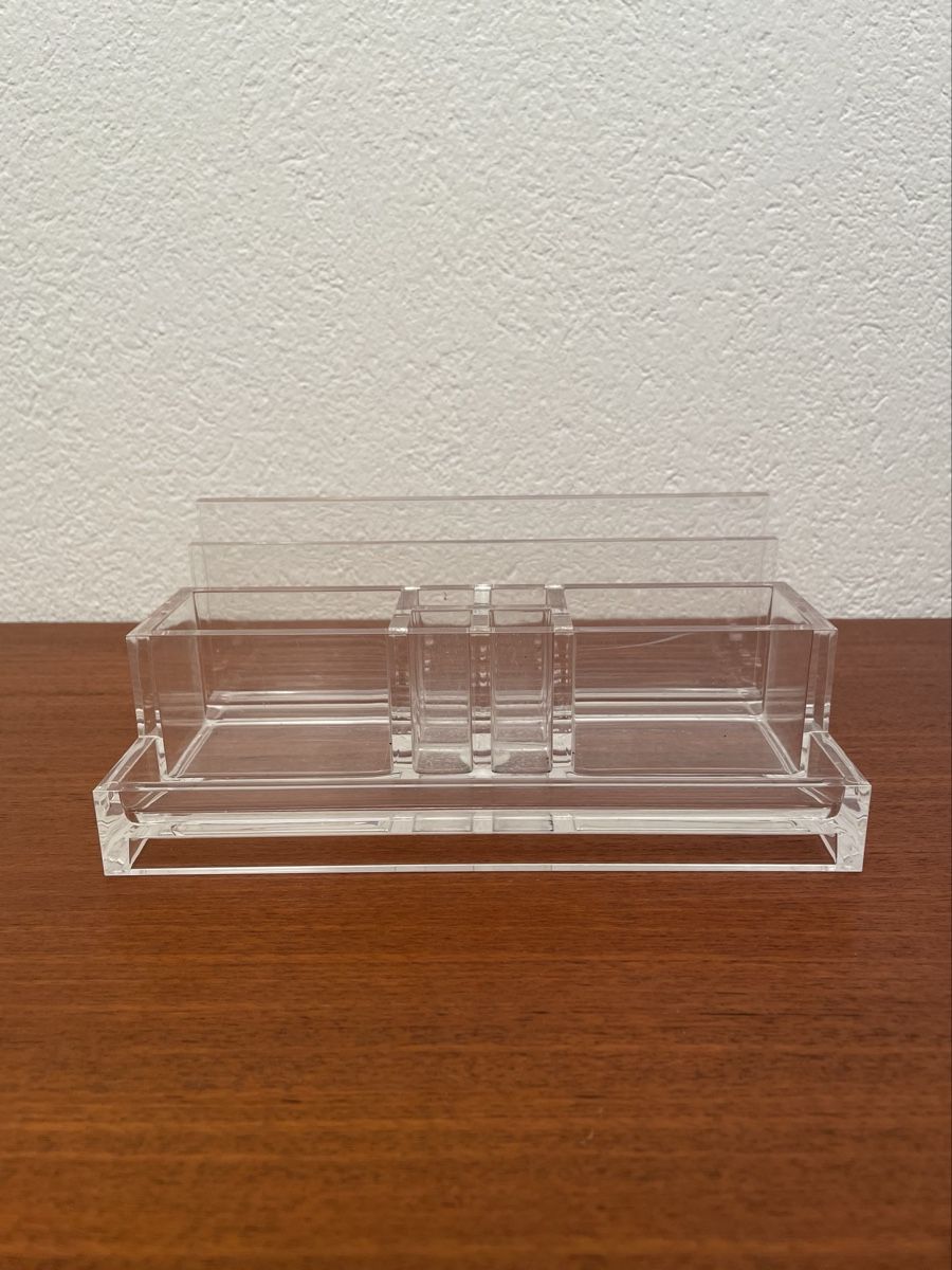Guzzini Sonstiges Schreiben & Zeichnen: 80s Acrylglas Organizer Guzzini Stiftehalter Briefhalter – Gebraucht aus Zürich von Vintagewiesel 2