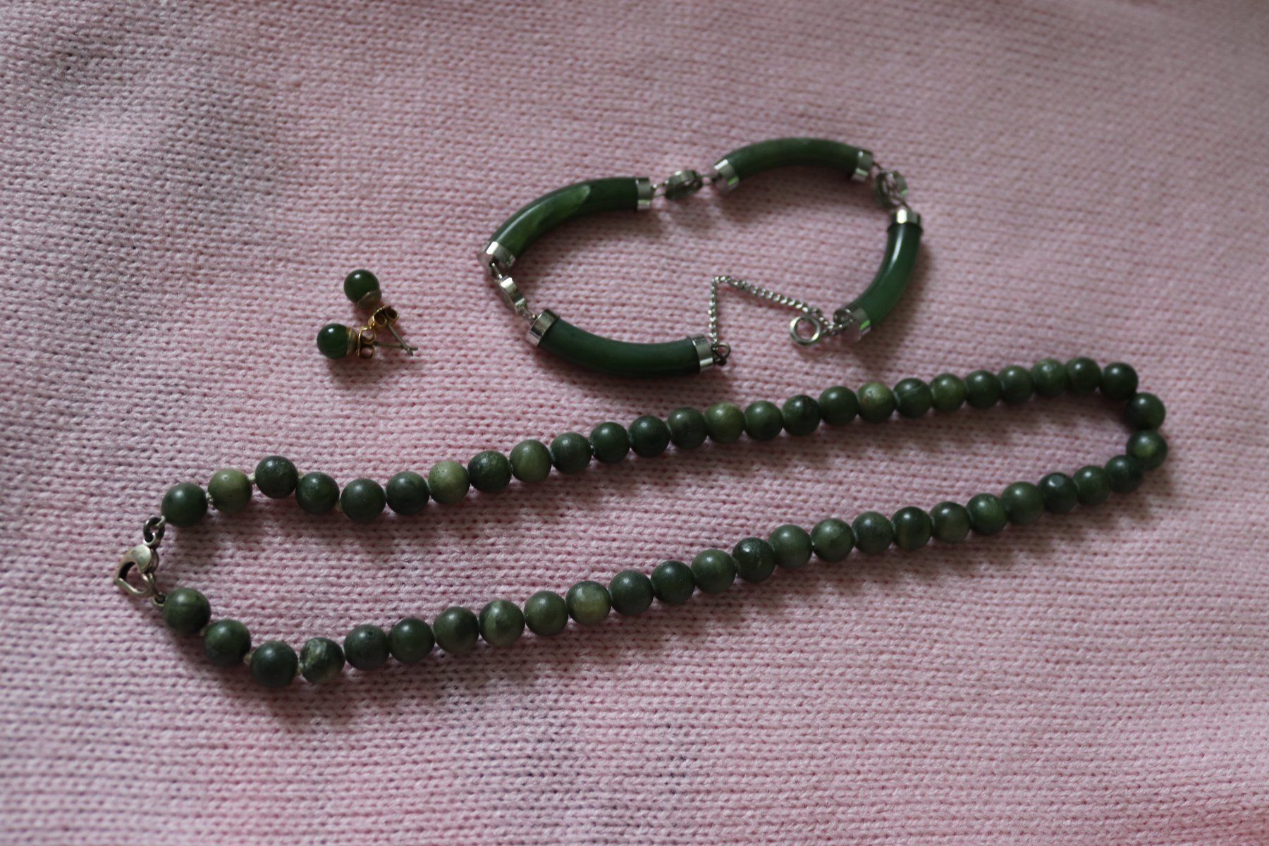 Catenine: Ensemble de bijoux en jade véritable – Usato da Biel/Bienne venduto da poison60 1