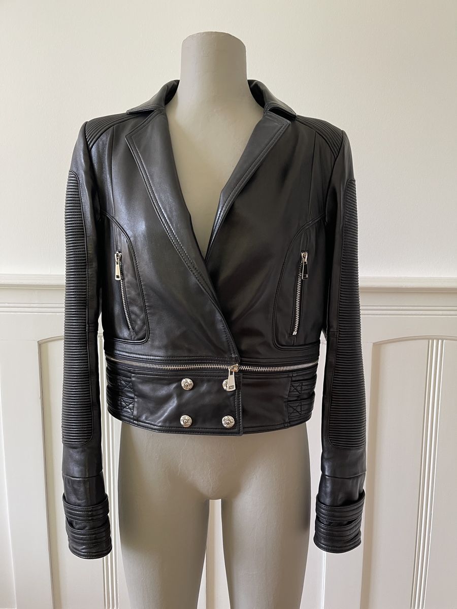 Jacken: Wandelbare Biker-Bolero-Lederjacke, Gr. M – Neu (gemäss Beschreibung) aus Zürich von Balanca