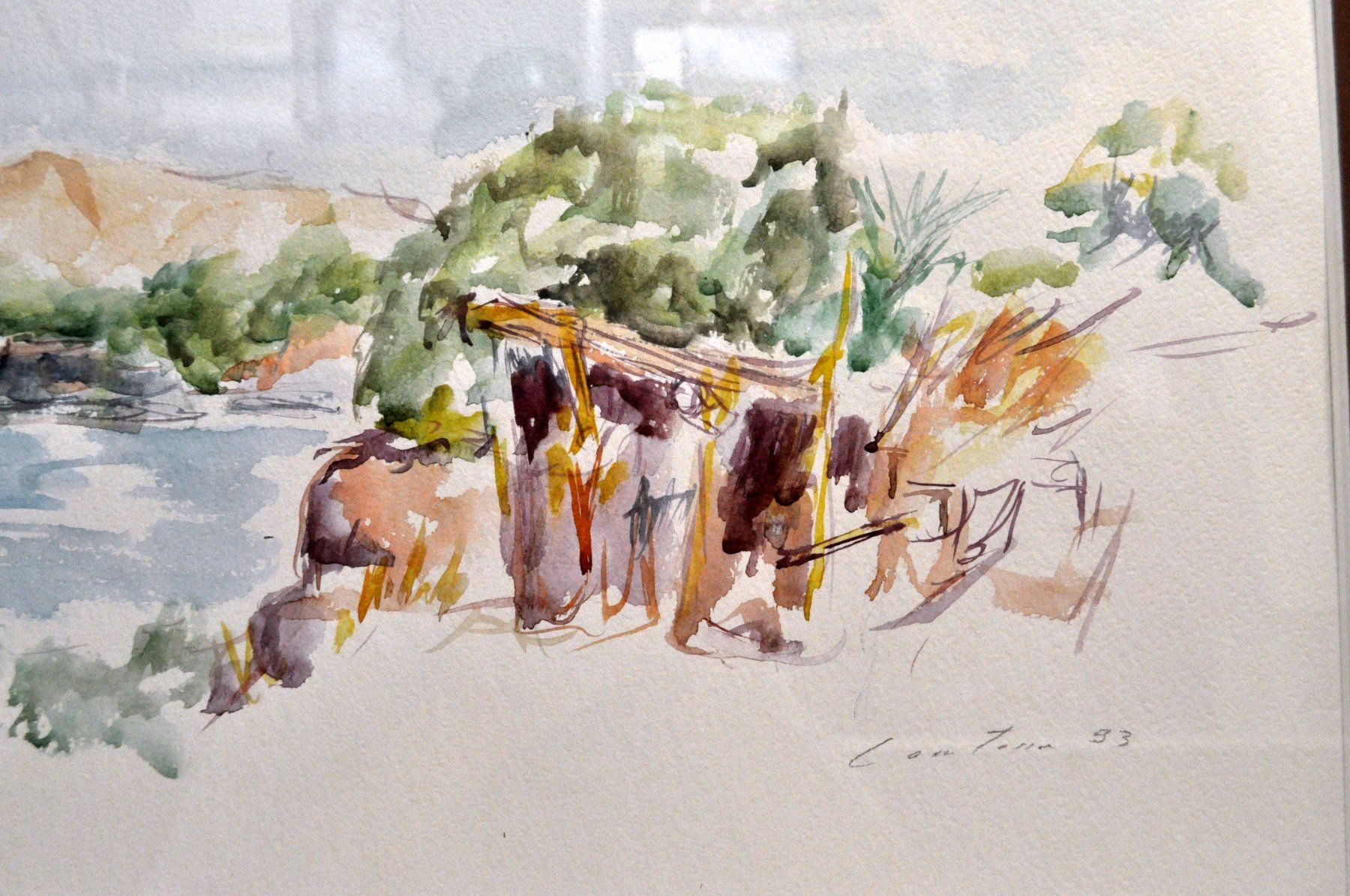 Dipinti: Aquarelle "Assouan" signée Gérald Comtesse – Usato da Neuchâtel venduto da Neuchatel 3