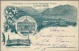 1899, COMO, LITO ESPOSIZIONE DI ELETTRICITÀ-INDUSTRIA SERICA
