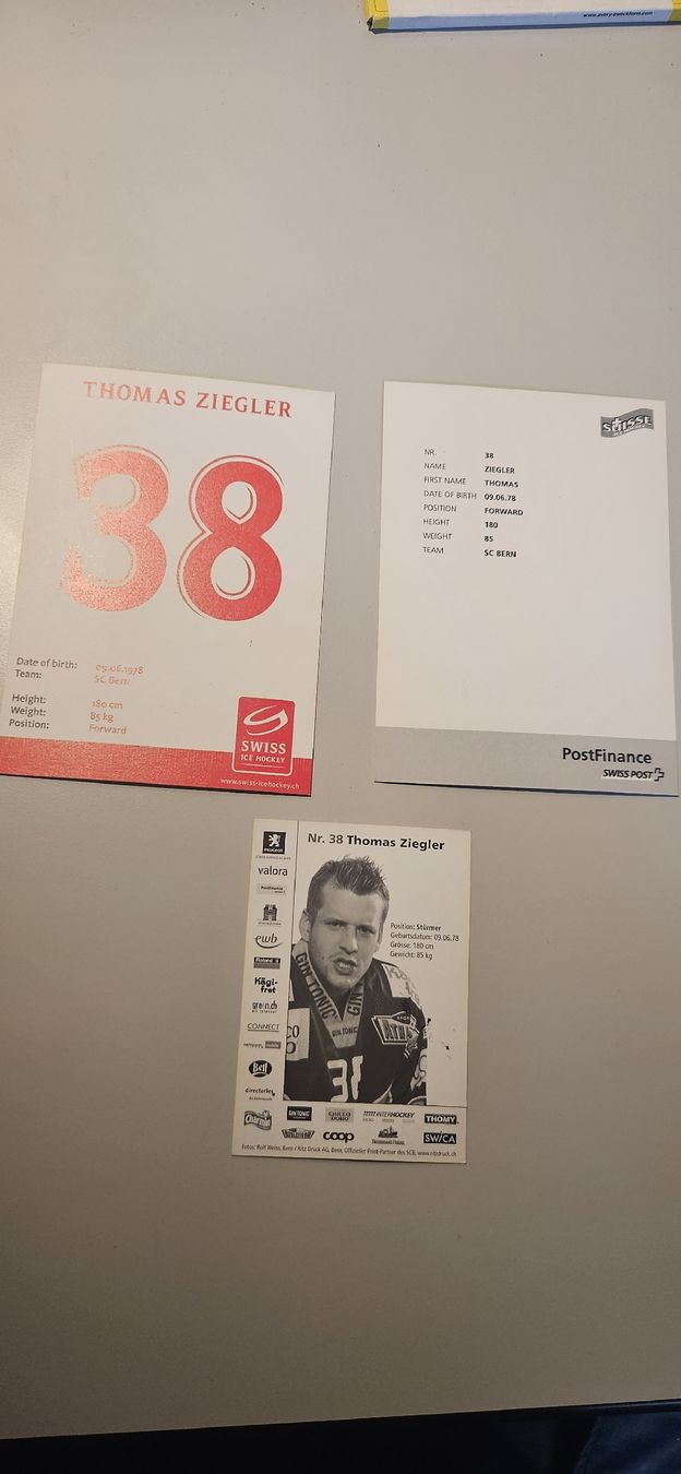 Autografi: Thomas Ziegler SC Bern Autogrammkarten x3 – Usato da Belp venduto da Ginus85 4