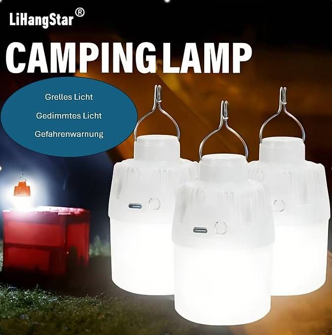 Lampade: Neue USB aufladbare Camping-Lampe in weiss – Nuovo e nell'imballaggio originale da Altenrhein venduto da marcow313