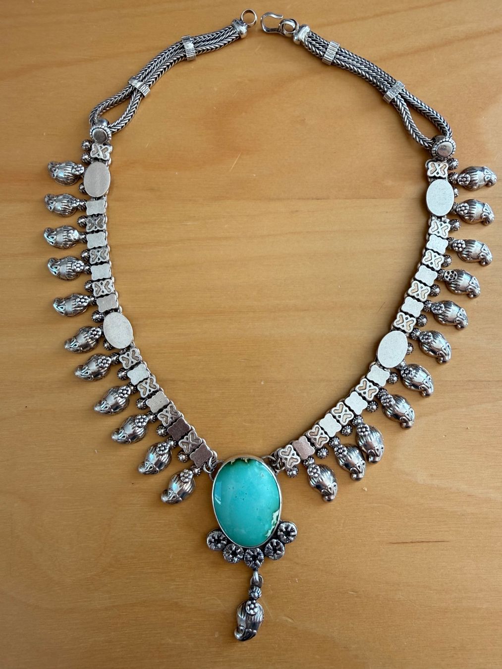 Catenine: Silber Collier mit Royston Türkis – Nuovo (secondo la descrizione) da Frauenfeld venduto da Scleo 1