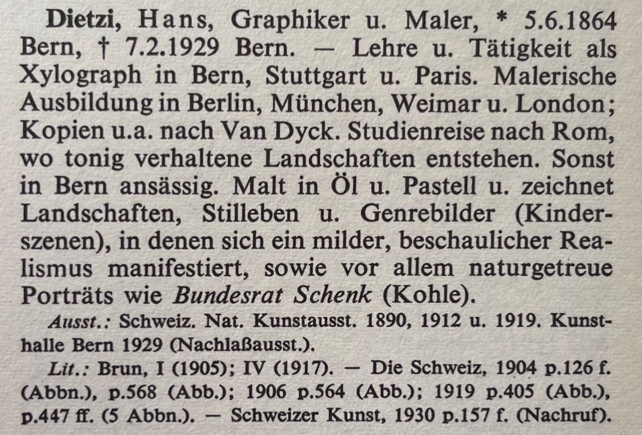 Gemälde: Dietzi Hans (1864-1929) – Gebraucht aus Grosshöchstetten von Perle1951 4