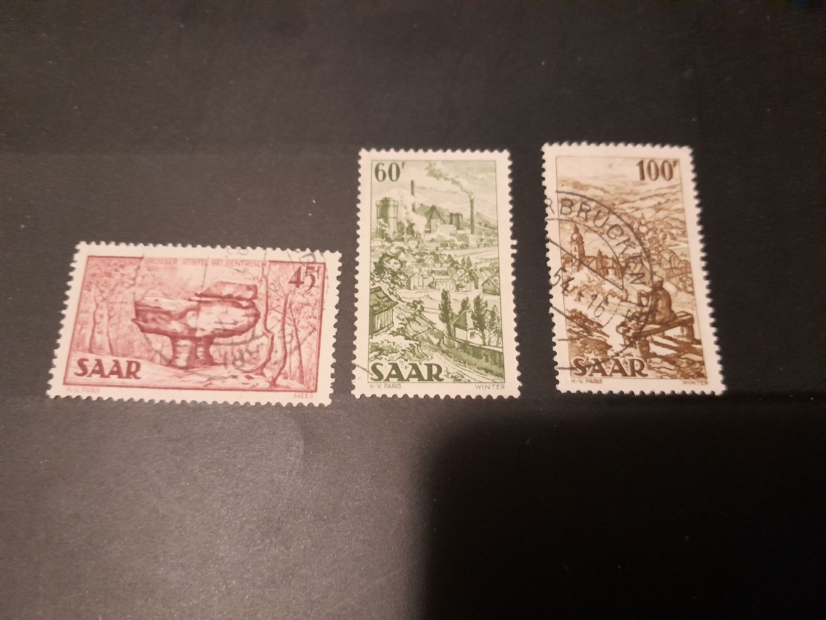 Tutti i francobolli: Sarre 3 timbres 1949 – Usato da Marly venduto da globetrotter1723