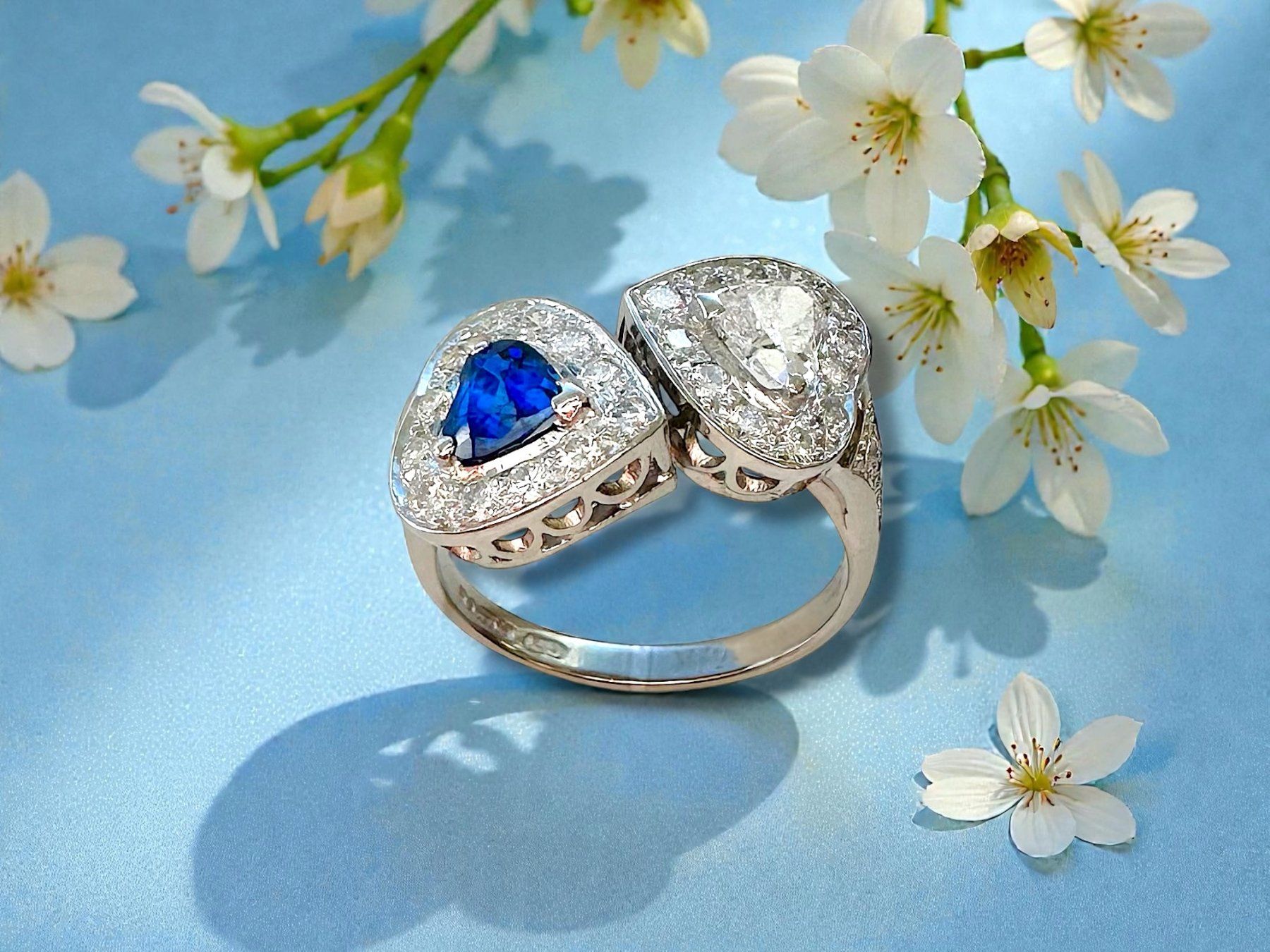 Anelli: LONDON 1986, Saphir - Diamant - Croisé-Ring – Usato da Zuzwil SG venduto da artimmo
