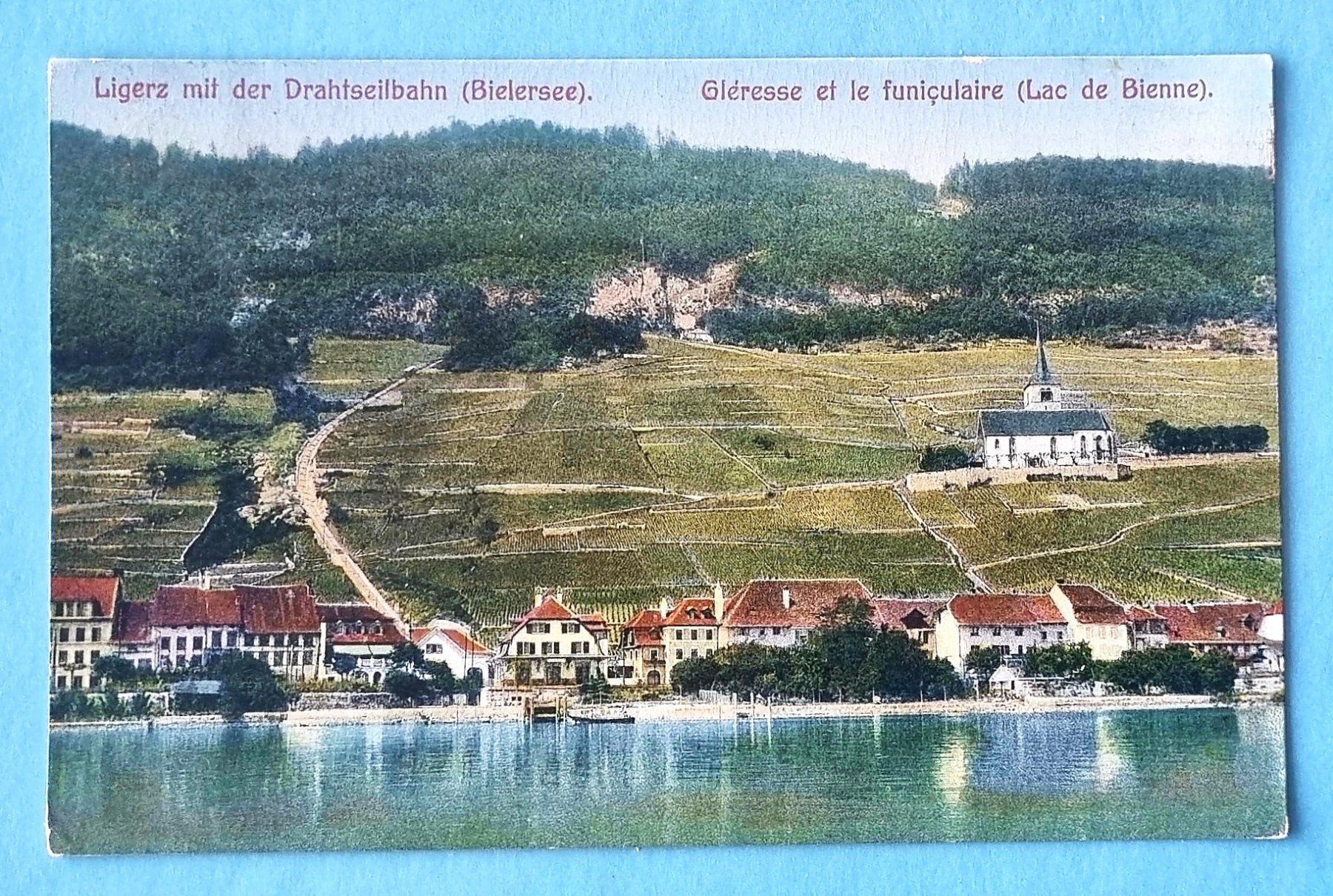 Cartoline postali: Ligerz - Drahtseilbahn - 1915 – Usato da Rothrist venduto da RROENK