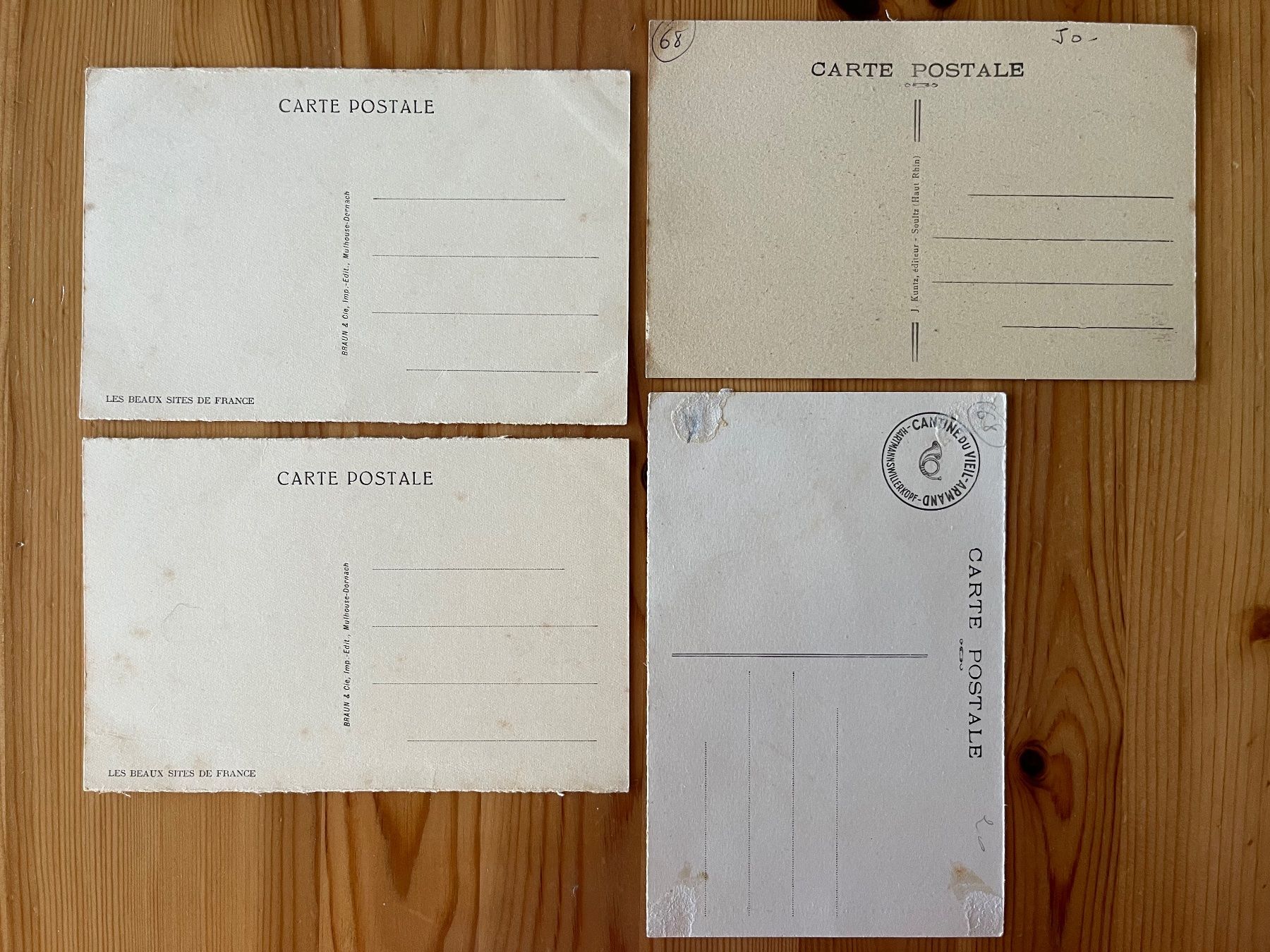 Cartoline postali: 4 Alte Postkarten Hartmannswillerkopf 1. Weltkrieg – Nuovo (secondo la descrizione) da Zürich venduto da Gurkis 1