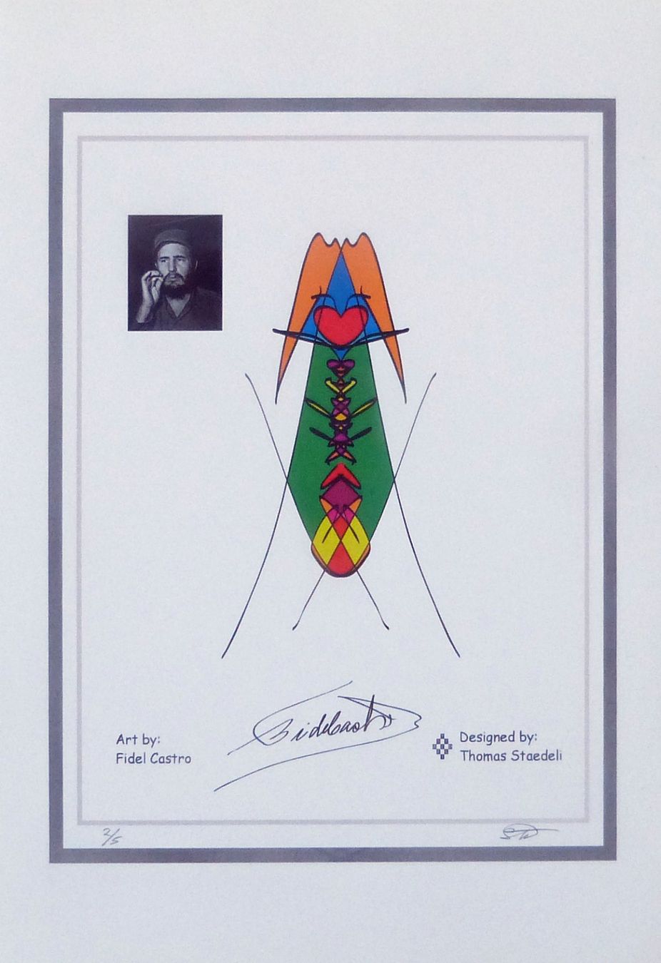 Grafica & Litografie: Fidel Castro - Druck original-signiert – Usato da Dietikon venduto da immortal-stars