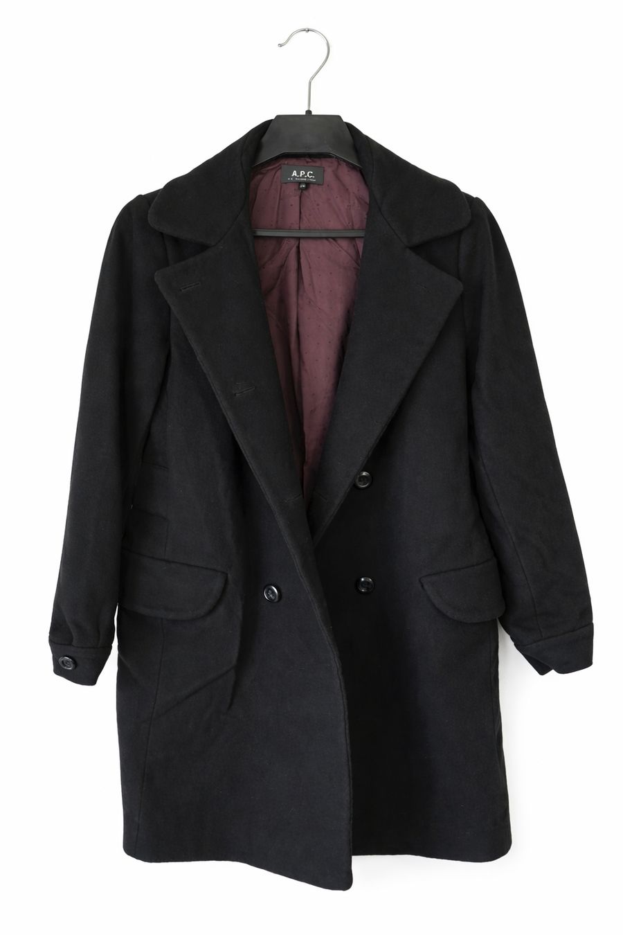 Apc Cappotti: Manteau A.P.C. noir élégant, taille 36 – Usato da Genève venduto da MariaS2