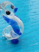 Anhänger Pinguin/ Ente Vintage, Blau, Glas,antik