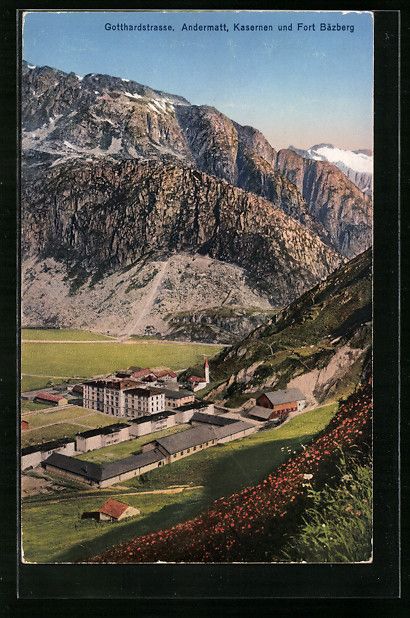 Cartoline postali: Andermatt /Gotthardstrasse, Kasernen und – Usato da Berlin venduto da bartko-reher