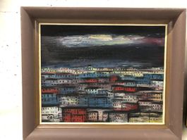Ölgemälde Oskar Althaus (1908–1965)  Abstrahierte Stadt