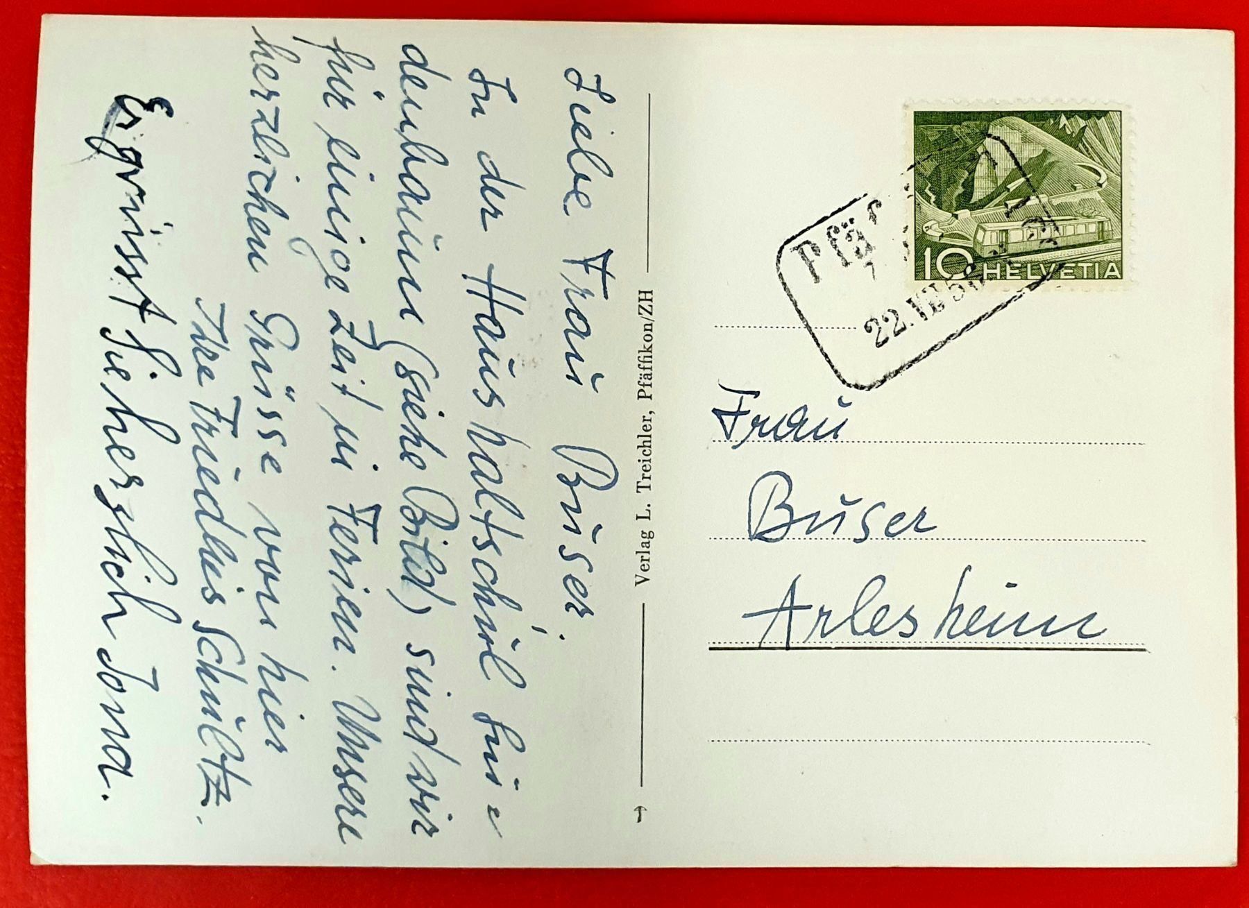 Cartoline postali: Pfäffikon 1956 – Usato da Kreuzlingen venduto da Rschweiz1 1