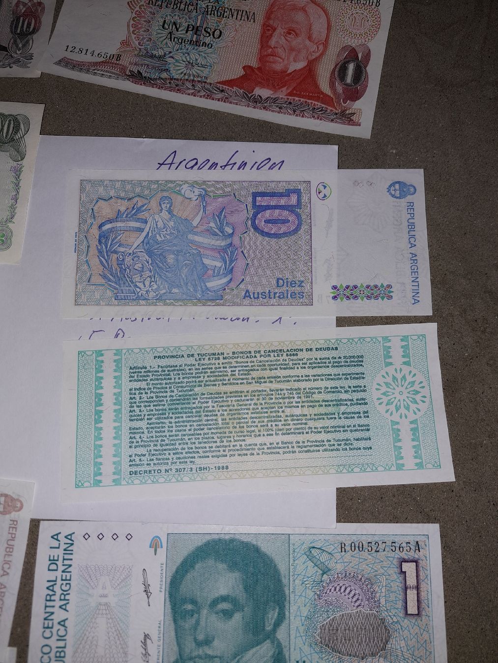 Banconote: Argentinien Banknoten, Div.Scheine, Australs/Pesos Sammlung – Usato da Kölliken venduto da Upcycling-by-Mc-TAM 3