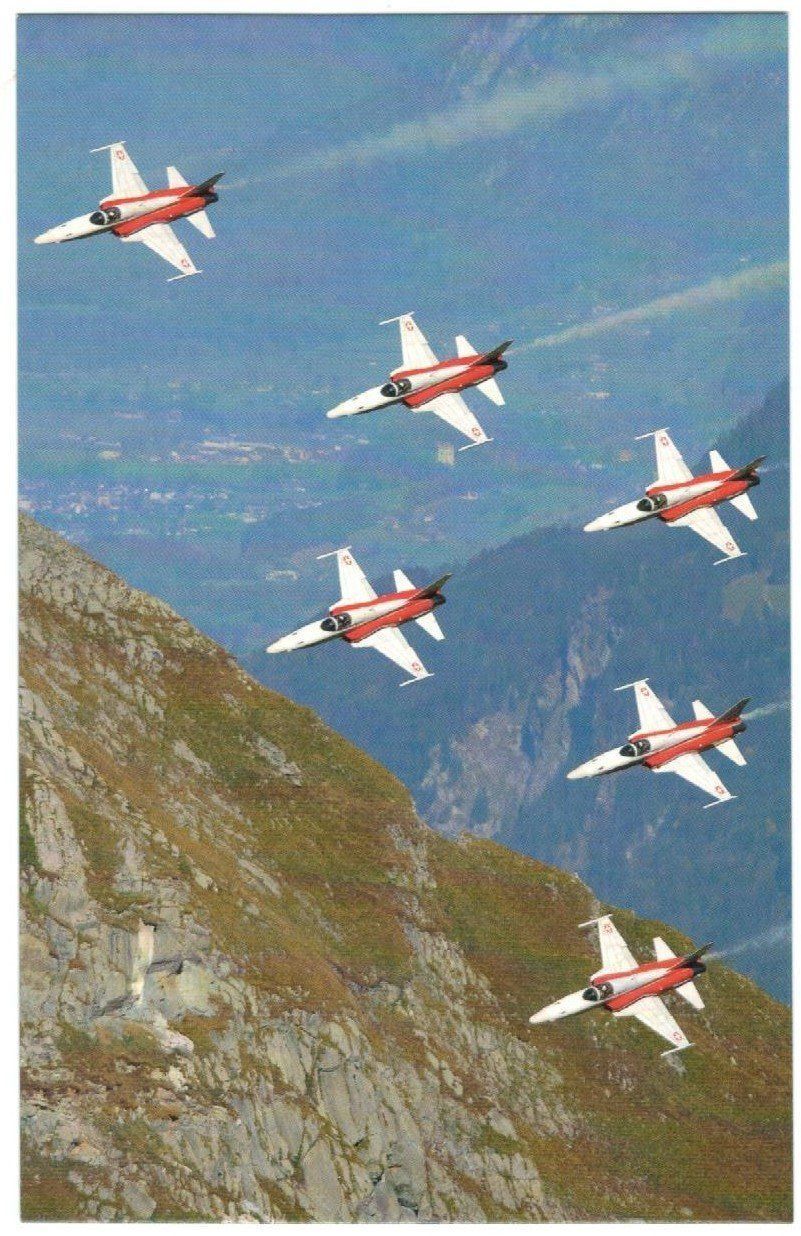 Cartoline postali: AK Schweizer Luftwaffe Patrouille Suisse Formation Eiger – Nuovo (secondo la descrizione) da Zürich venduto da Tolima194