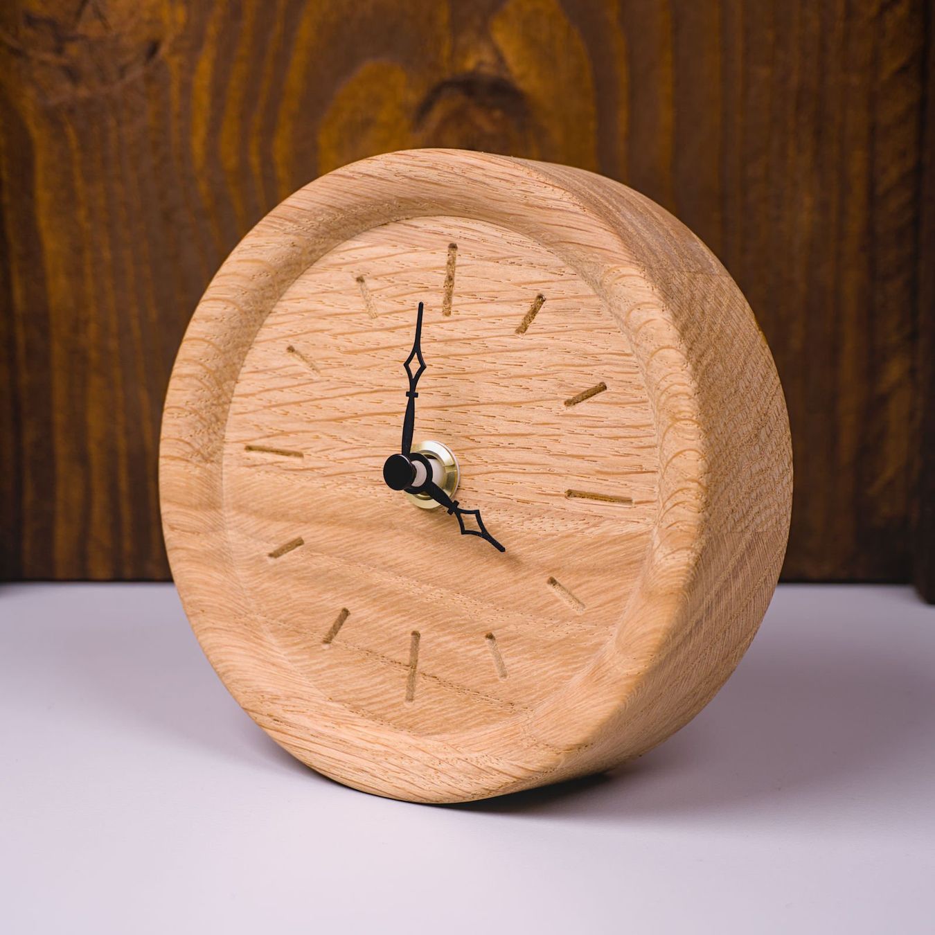Stand- & Wanduhren: Standuhr Eiche 12.5 cm – Rohholzeffekt – Neu und originalverpackt aus Hubersdorf von HolzPart 1