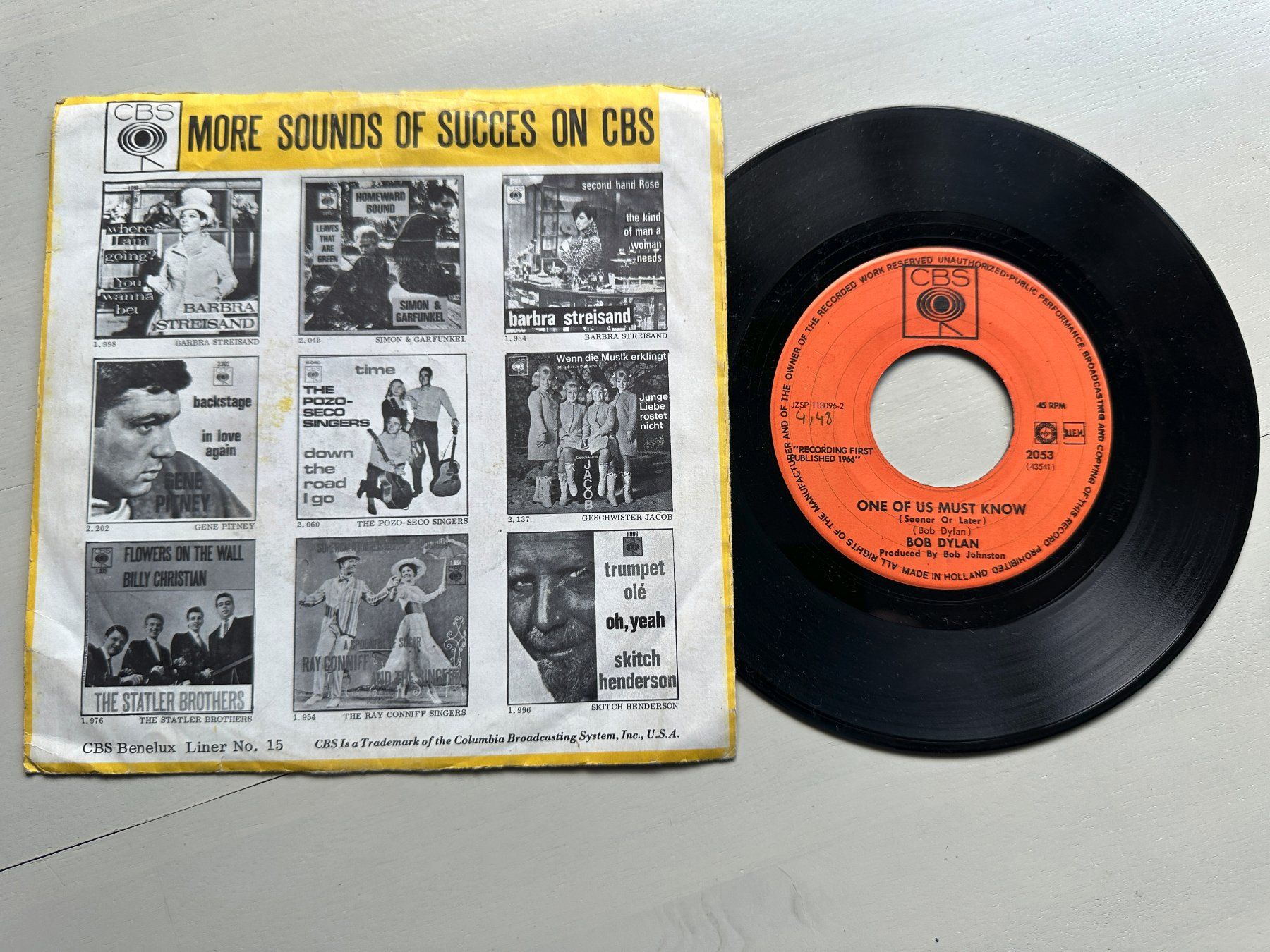 Dischi in vinile: BOB DYLAN rare original Single Queen Jane approximately Kult – Usato da Basel venduto da Partridge 1