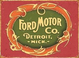 Blechschild: Ford Motor Detroit