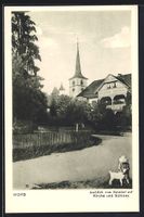 Worb, Kirche und Schloss vom Bahnhof aus