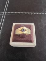 Goldring mit Saphir, 5.16 Gramm, Grösse 59
