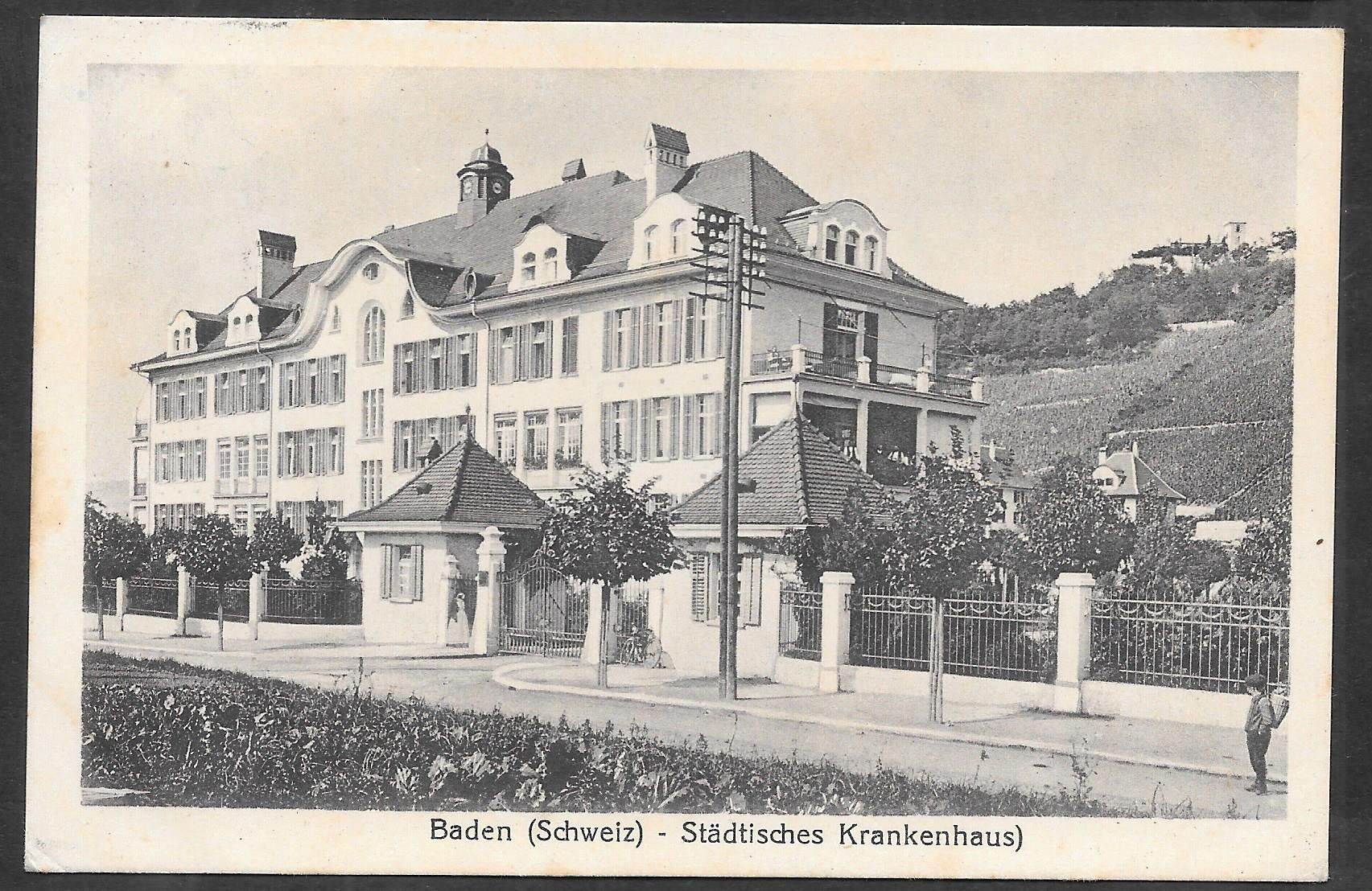 Cartoline postali: Baden Städtisches Krankenhaus – Usato da Olten venduto da clotaldi