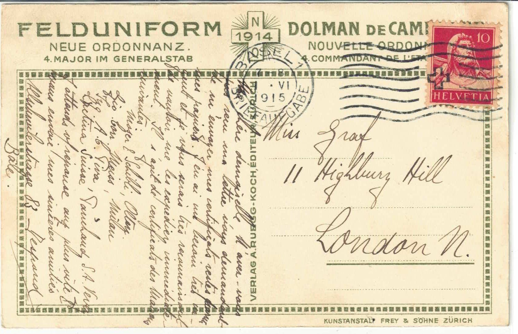 Cartes postales: Felduniform - Major im Generalstab 1914 - Armee Suisse – D'occasion à Ettingen par Kartenplanet 1