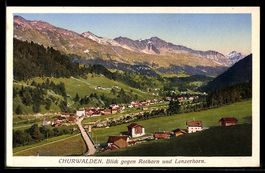 AK Churwalden, Blick gegen Rothorn und Lenzerhorn