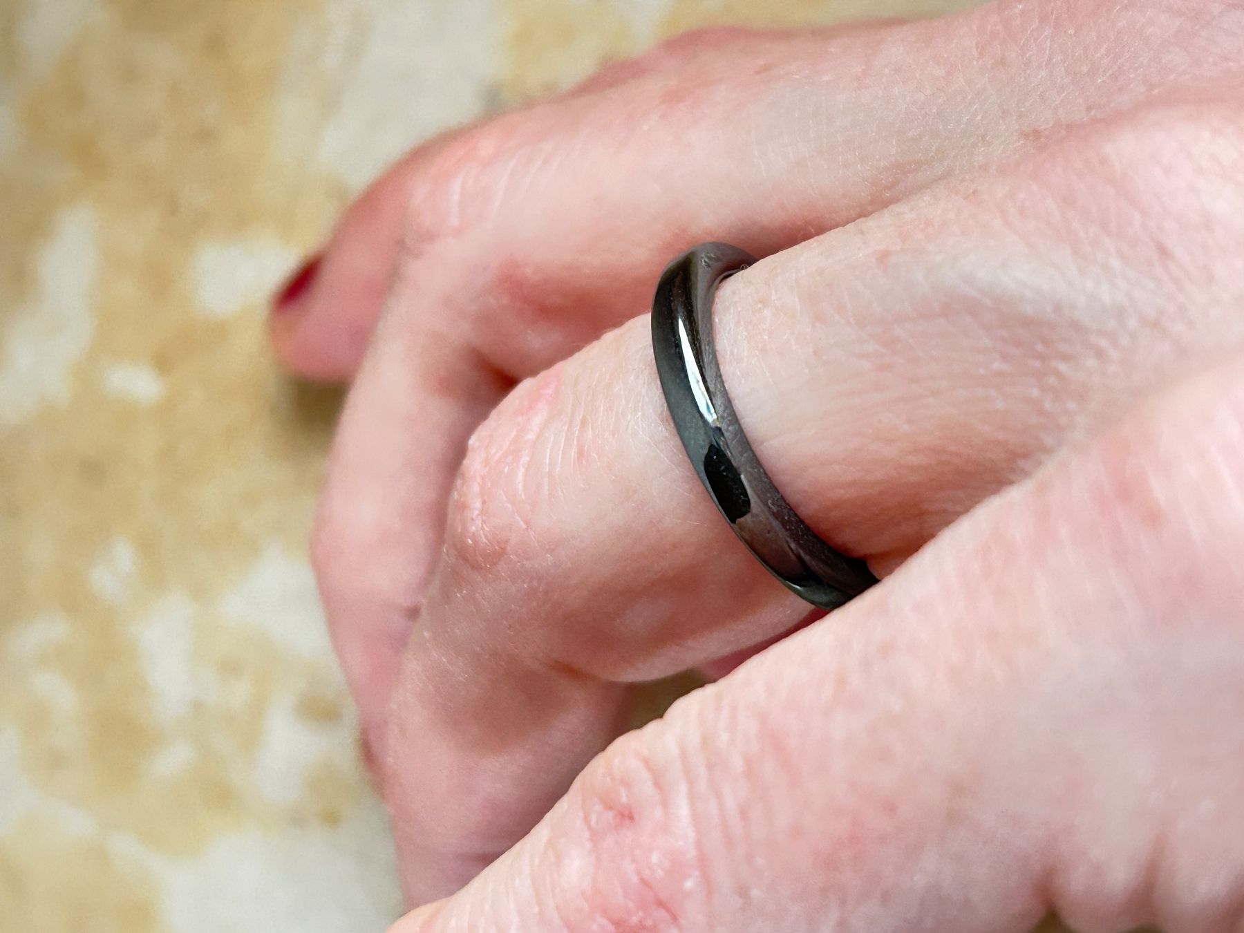 Anelli: Eleganter Hämatit Ring Gr. 52/54 – Usato da Laufen venduto da Bellebellezza 1