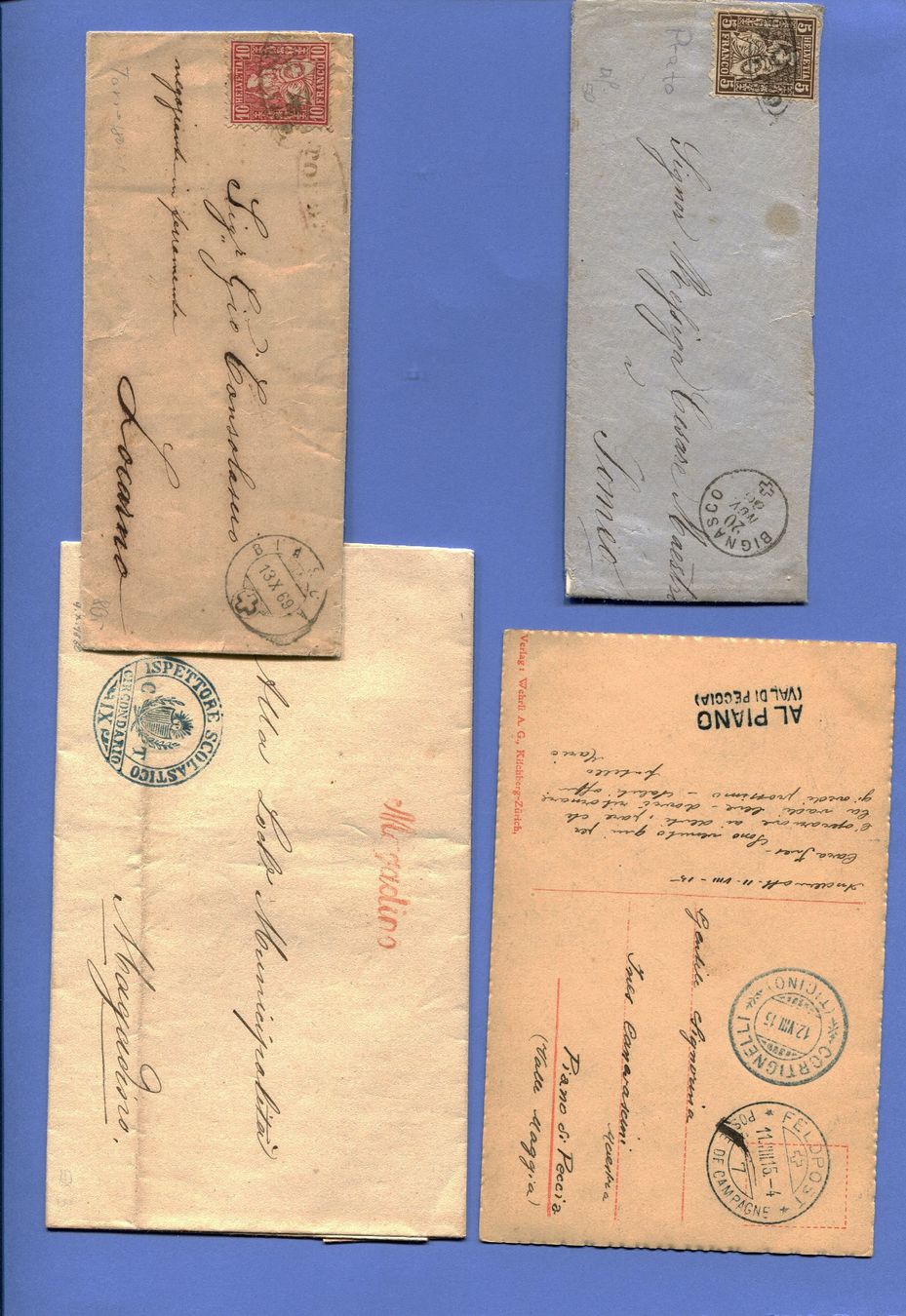 Stempel: Schnäppchen: Restposten 10 Briefe Tessin – Gebraucht aus Maggia von philtrade