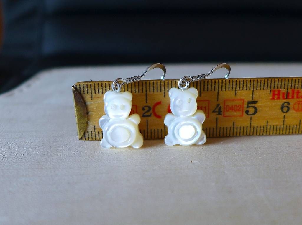 Ohrringe & -stecker: Perlmutt Teddybär-Ohrringe. 925er Sterlingsilber. – Neu und originalverpackt aus Ebnat-Kappel von Zearara 2