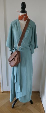 Lira & Fynn: robe portefeuille vert d'eau (XL)