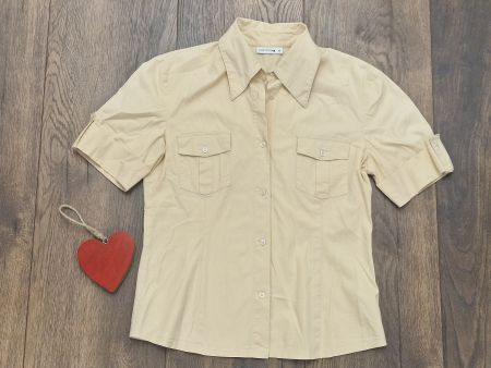 Bluse comma beige kurzarm Grösse 36 top Zustand
