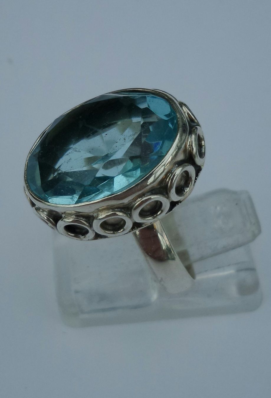 Anelli: Silber Fingerring mit Blau Topas – Nuovo (secondo la descrizione) da Zürich venduto da Benedikt21 2
