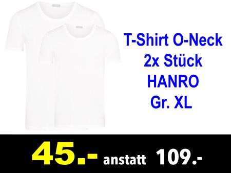 🔴  T-Shirt 2x HANRO Gr. XL O-Neck  /975Z