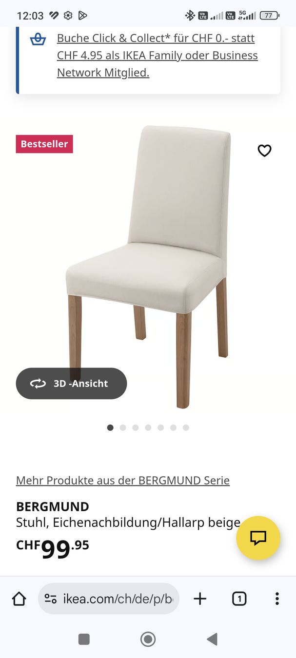 Ikea Sedie: 2 Ikea BERGMUND Stuhl Schwarz – Usato da Tagelswangen venduto da electro_