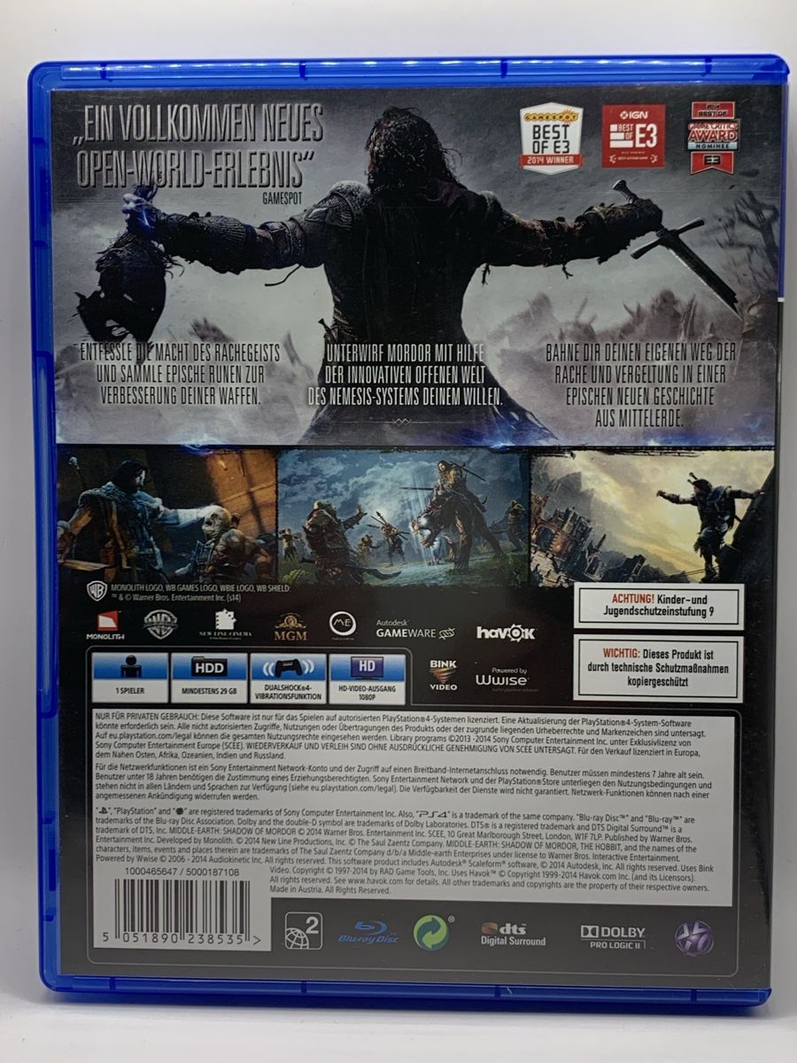 Sony Spiele: PS4 - Mittelerde - Mordors Schatten – Gebraucht aus Ostermundigen von RG-Collector 1