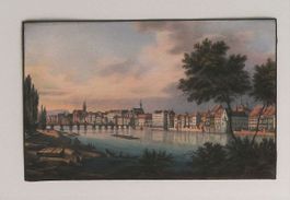 Basel altkolorierte Lithographie selten