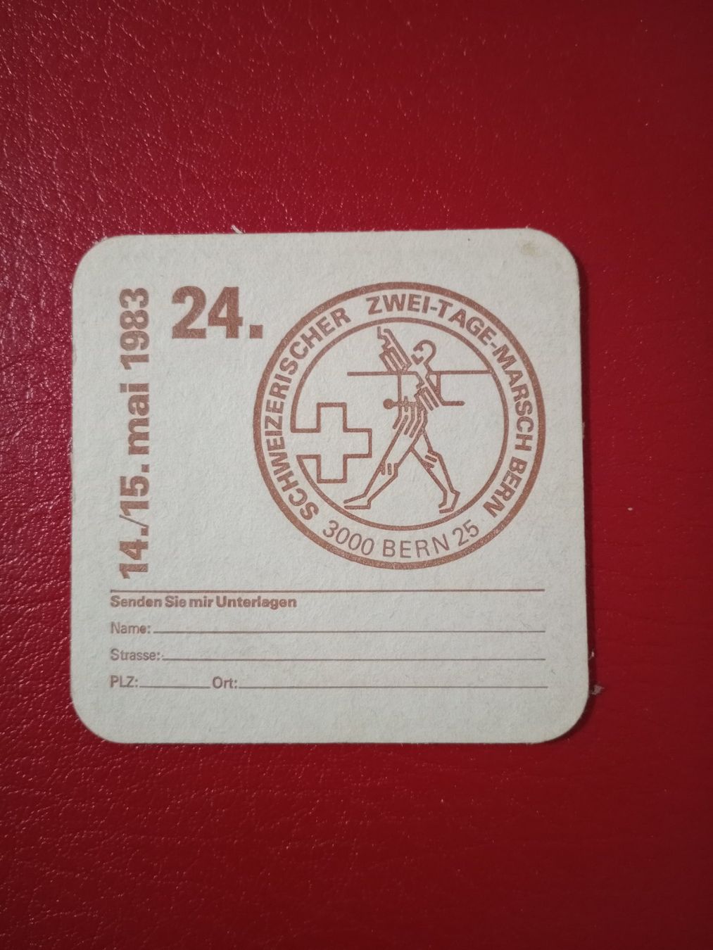Untersetzer: Bierdeckel 2 Tage Marsch Bern 1983 – Gebraucht aus Küttigen von Melisch1000
