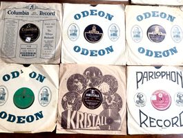 16 Schellackplatten Konvolut diverse Marken und Musikstile