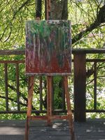 Original abstraktes Gemälde – Acryl auf Leinwand – Waldimpre