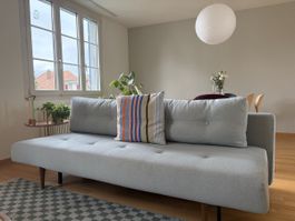 Stilvolles Design-Schlafsofa (grüngrau)