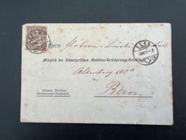 Brief Vers. Police Schw. Mobiliar Versicherung 1877   (G158)