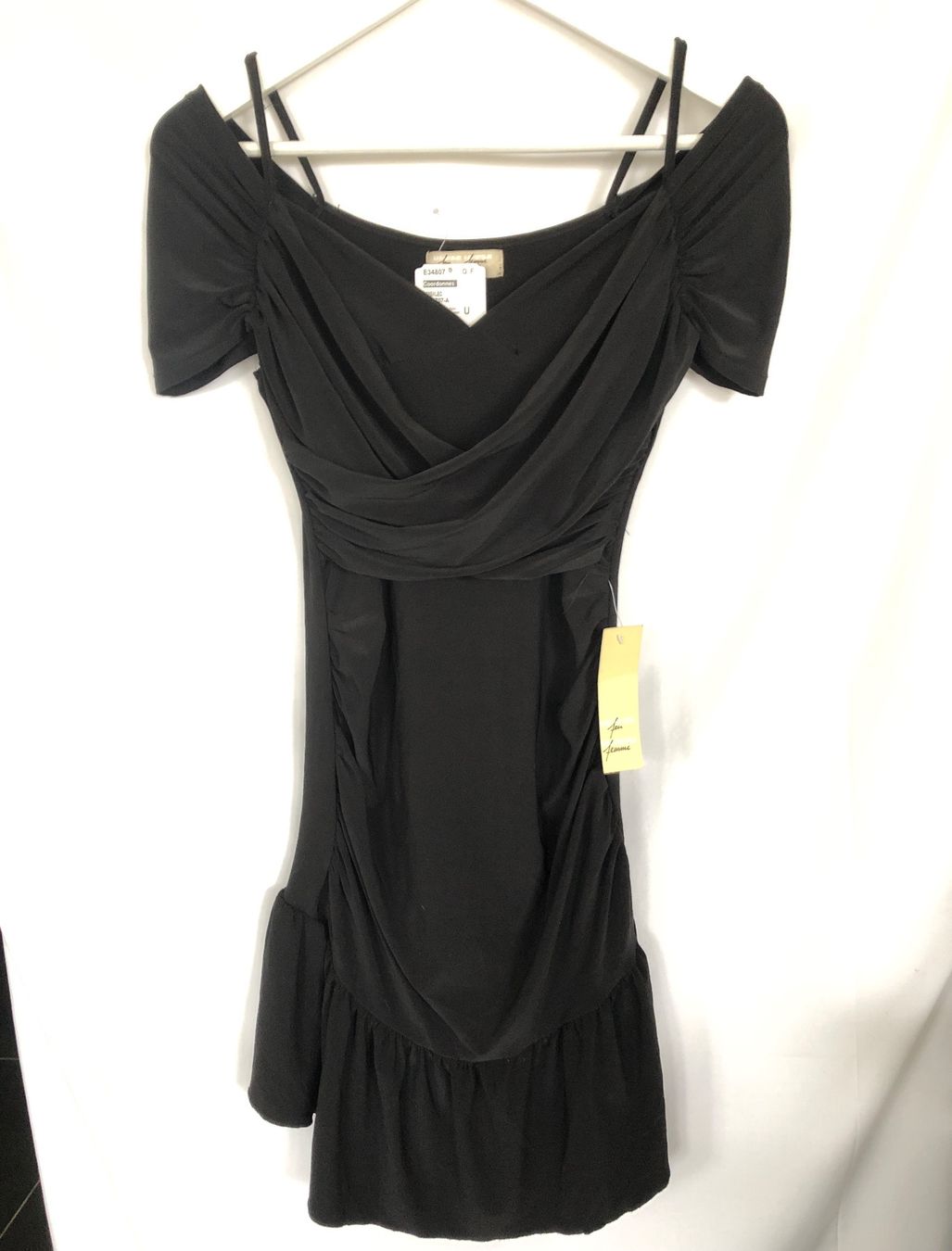 Tuniche: Robe mini ou tunique noire drapée Yendi taille S neuve – Nuovo e nell'imballaggio originale da Coppet venduto da Vanessamode 4