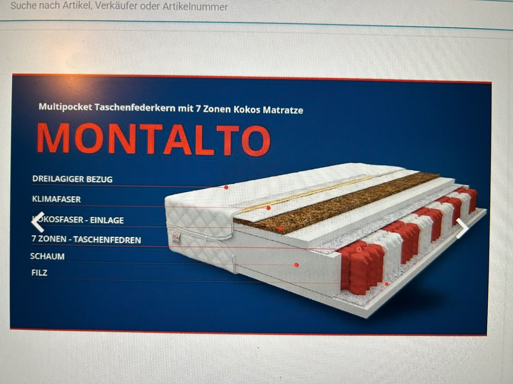 Materassi: Matratze 140x200 Montalto Multipocket – Usato da Pont-la-Ville venduto da grosidi 5