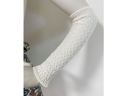 Trachten-Armstulpen weiss handgestrickt  Bw Gr. XS