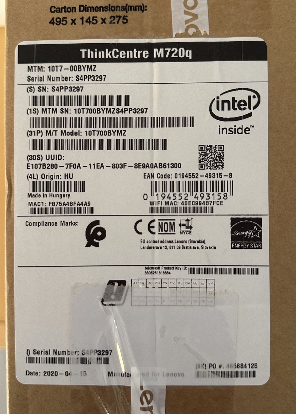 Lenovo PC: Lenovo - ThinkCentre M720q – Usato da Dielsdorf venduto da Empowered 5