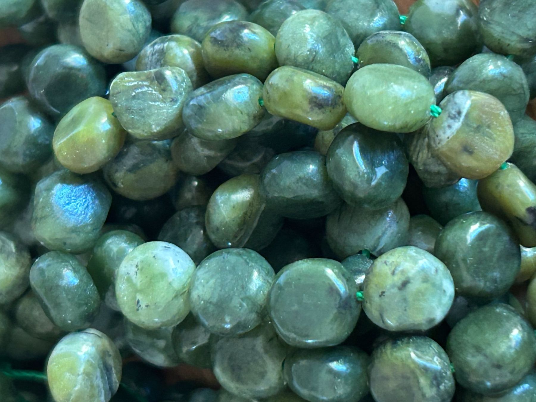 Pietre preziose: Strang echte green rutilated quarz Nuggets 6-8 mm – Nuovo e nell'imballaggio originale da Niederrohrdorf venduto da Ytobi 2